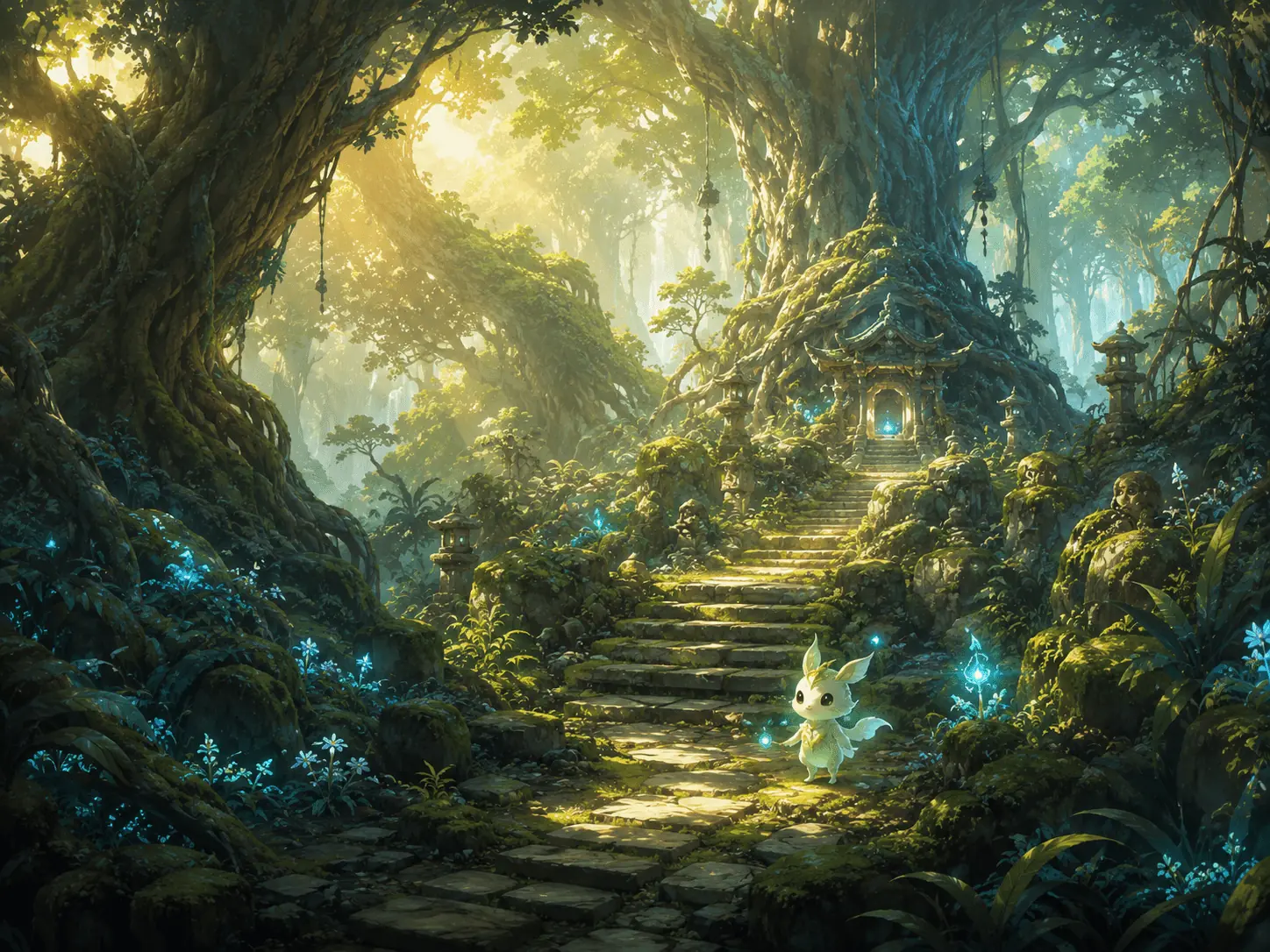 奇幻遊戲關卡設計參考的森林與光線氛圍